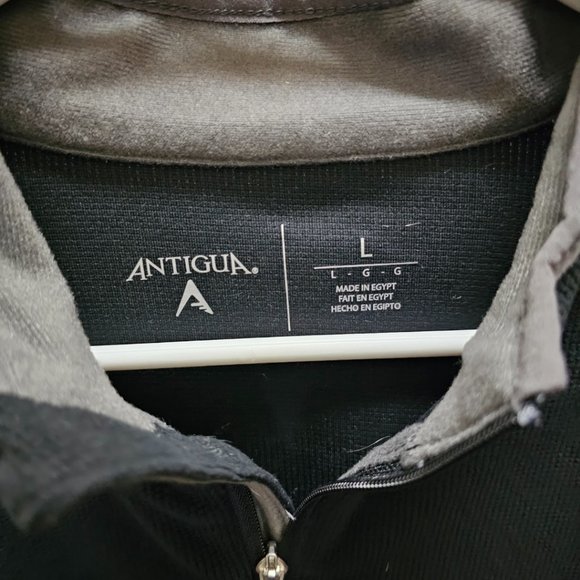 Men's Antigua Black New Orleans Saints Generation Quarter-Zip Pullover Jacket - Picture 3 of 3